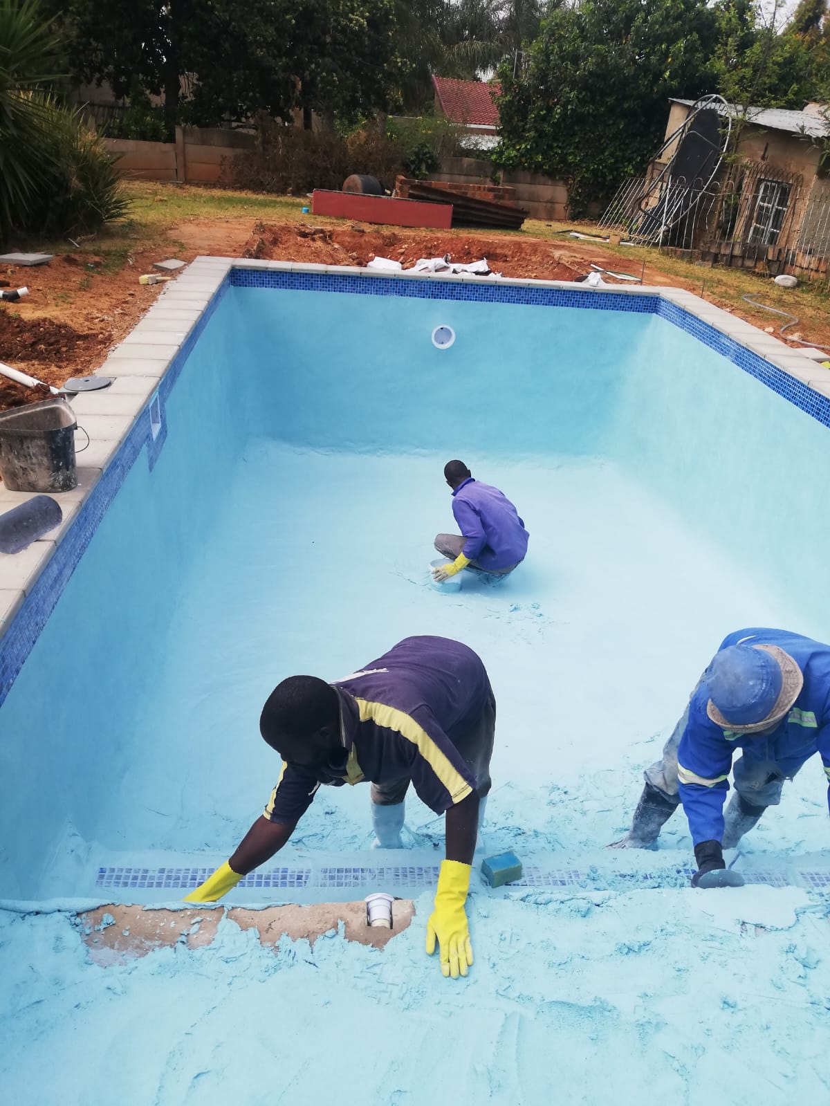 Professional pool team in action